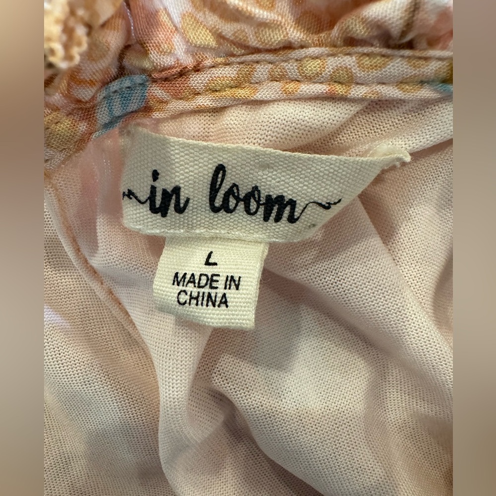In Bloom Peach and Coral Patterned Blouse - Picture 9 of 11